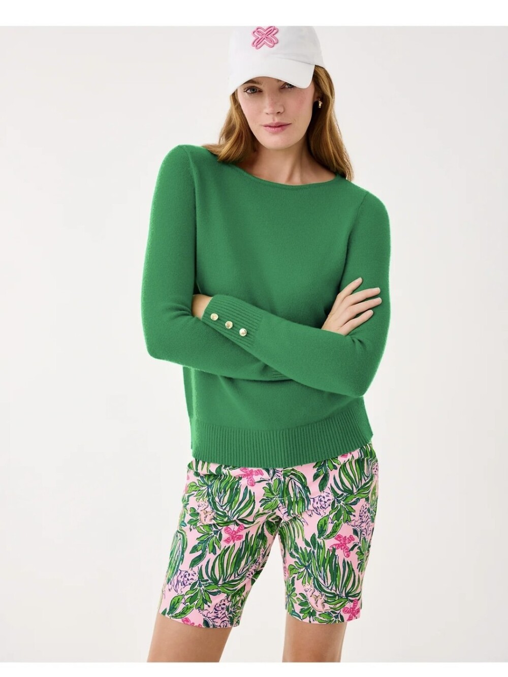 Lilly Pulitzer Natia 9" Mid Rise Knit Short Conch Shell Roaring With Joy